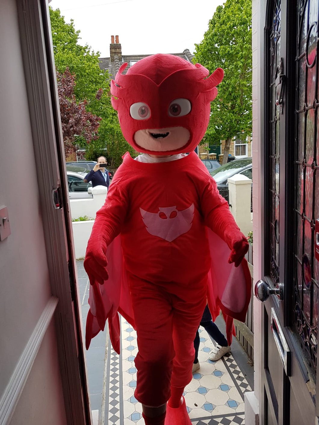 PJ Masks Owlette Fancy dress mascot costume hire party service in the UK