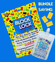 Block Lock Toy Glue for LEGO Megabloks, Oxford Bricks and more.  Keep LEGO bricks together for longer - customise your clothes and accessories
