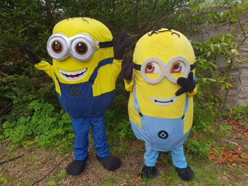 Minion Mascot adult sized costume hire for parties and events in the UK