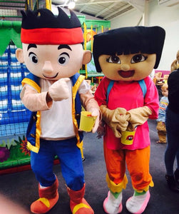 Jake neverland pirates Disney Channel Kids TV character mascot fancy dress costume hire for kids parties