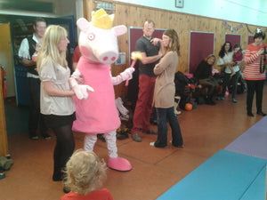 Princess peppa pepper pig fancy dress mascot costume self-hire service in the UK