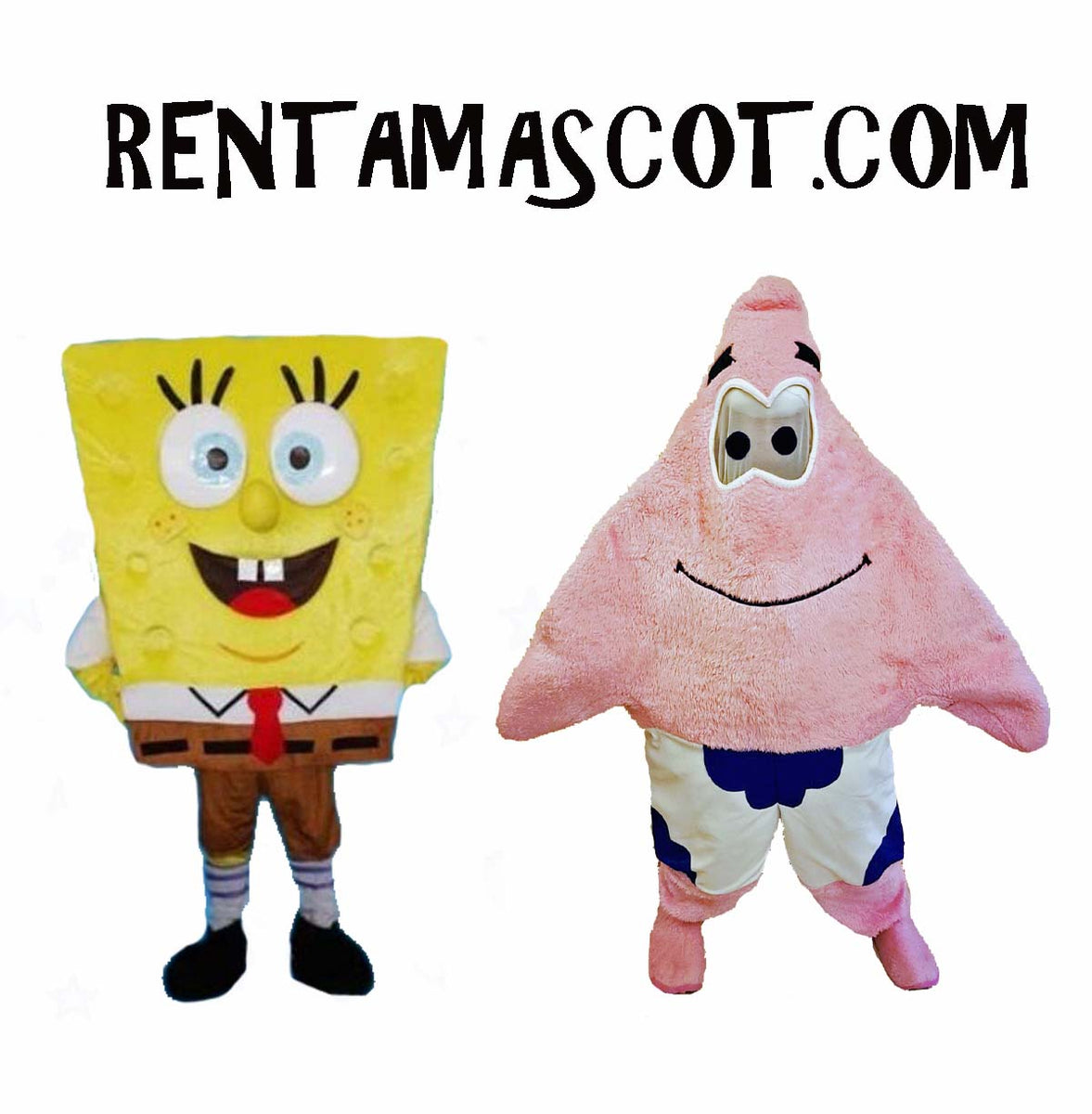 SPONGE BOB SQUARE PANTS + PATRICK STAR - Adult Mascot Fancy Dress ...