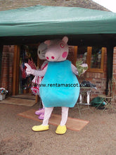 Load image into Gallery viewer, George pig fancy dress mascot costume self-hire service in the UK