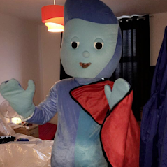 Iggle piggle Night garden fancy dress mascot costume hire service in the UK