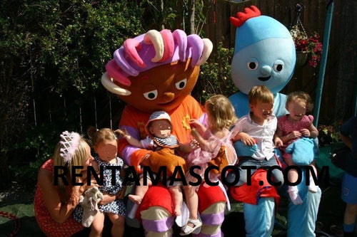 Upsy Daisy and Iggle piggle Night garden fancy dress mascot costume hire service in the UK