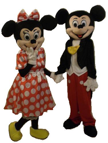 Mickey minnie mouse disney Fancy dress mascot costume character hire party service in the UK